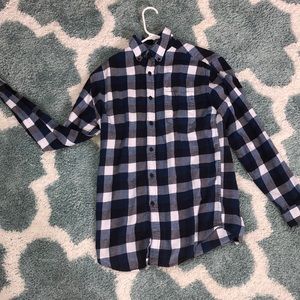 Blue plaid flannel men’s button down